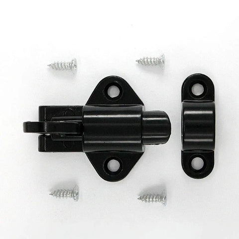 Self Closing Latch With Spring Door Lock For Doors Windows And Gates Automatic Security Bolt Latch Spring Loaded Door Bolt Durable Metal Alloy Construction Easy Install Black Finish Heavy Duty Security For Home Office Garage