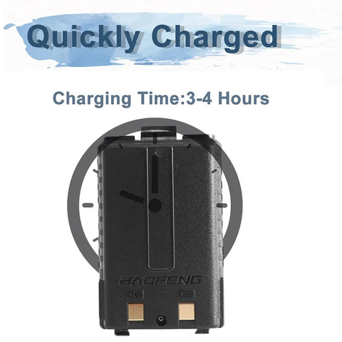 1800mAh Li Ion Replacement Battery With DC Jack For UV5R Series Radios quickly charged 3-4 hours