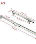 Heavy Duty Keyboard Tray Slides 14 Inch Silver Cold Rolled Steel With Ball Bearing Action Quiet High Load Computer Drawer