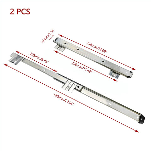 Heavy Duty Keyboard Tray Slides 14 Inch Silver Cold Rolled Steel With Ball Bearing Action Quiet High Load Computer Drawer