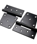 Two black 3.5 Inch Shed Hinges Square Barn Door Hinges Heavy Duty Gate Hinges with six screw holes