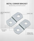 Compact Right Angle Corner Bracket For Woodworking Metal Frame Brace Plate For Furniture Repair And Frame Reinforcement