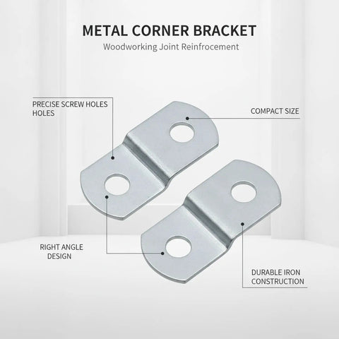 Compact Right Angle Corner Bracket For Woodworking Metal Frame Brace Plate For Furniture Repair And Frame Reinforcement