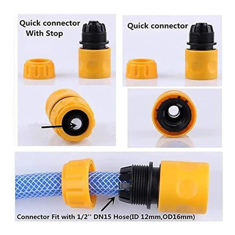 Heavy Duty Garden Hose Connector Set With Quick Fix Twist Lock Joints For 3/4 Inch Faucets And Sprinklers To Stop Leaks And Repair Broken Pipes In A Snap