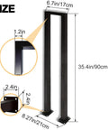 Slick Matte Black U Shaped Stair Handrail Double Pack With Ergonomic Grip For Indoor Steps dimensions showing height and width measurements.