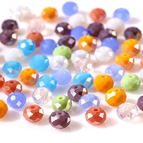 Quality Heavy Duty Loose Faceted Crystal Glass Beads To Spice Up Your DIY Gear Total Banger Sparkling Spacer Stones in assorted colors.