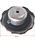 Gas Tank Cap For Mini Bikes And Go Karts Including CT200U BT200X MB165 MB200 Doodlebug TrailMaster RT200 Axis M200 Hammerhead Mudhead 80T 208cc Heavy Duty Leakage Proof Seal Fits Honda GX160 GX200 Tough As Nails, chrome finish with dimensions marked