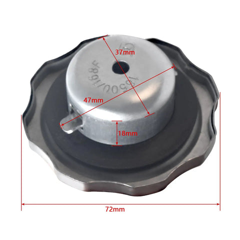 Gas Tank Cap For Mini Bikes And Go Karts Including CT200U BT200X MB165 MB200 Doodlebug TrailMaster RT200 Axis M200 Hammerhead Mudhead 80T 208cc Heavy Duty Leakage Proof Seal Fits Honda GX160 GX200 Tough As Nails, chrome finish with dimensions marked