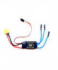 Front view of 30A Brushless ESC Motor Controller For RC Cars, Drones, And Helicopters With 30A Continuous And 40A Peak, XT60 plug visible.