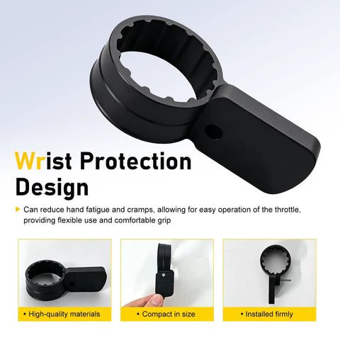 Two Pack Motorcycle Throttle Mounts With Thumb Press Ergonomic Design Reducing Hand Fatigue On Long Rides Anti Slip Grip And Oil Control Assist Lever For Motorcycles Scooters And E Bikes Black