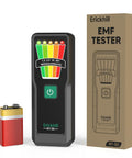 Handheld EMF Meter For Ghost Hunting And Home Use With 5 Level LED Alerts Detects EMF From Home Appliances WiFi Routers Power Lines And Industrial Machines 30Hz To 20kHz Range 0 To 20 mG Plus Or Minus 5 Percent Accuracy Compact Pocket Size, with battery and box