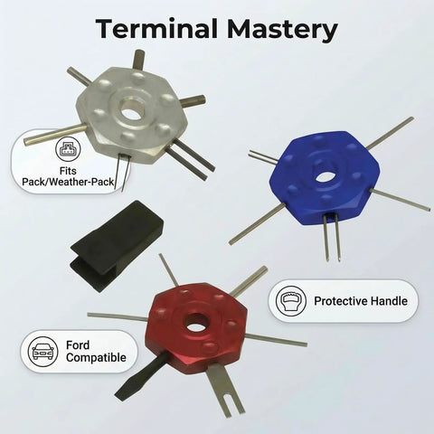 Grab This Awesome 4-Piece Wire Terminal Release Tool Kit With Color-Coded Tools For Quick Auto Repairs And Seamless Connector Removal Compatible With Lisle 57750 And GM Ford Vehicles Now, four color-coded tools