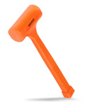 1 Lb Neon Orange Dead Blow Hammer With Unibody Molded Body And Checkered Grip, Spark And Rebound Resistant, Steel Shot Filled Head