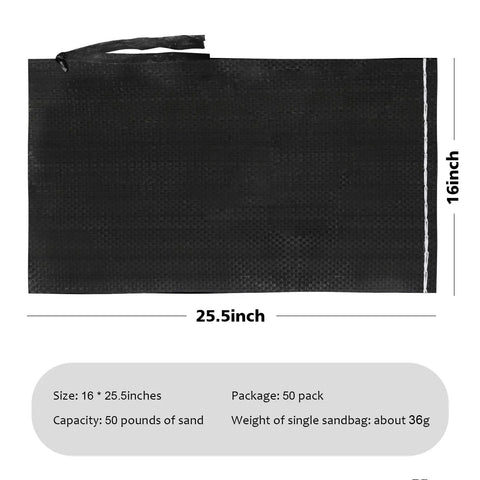 Badass Heavy Duty Sand Bags With UV Protection Built Tough For Hurricane Flooding 16 By 25 Inch Woven Polypropylene Sack Bundle Of One Hundred Black Pieces Designed To Handle Your Yard Job No Stress Guaranteed