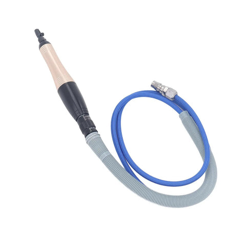 Badass 23000 RPM Pencil Die Grinder Air Tool with Heavy Duty Aluminum Alloy Body on a flexible hose for precision grinding.