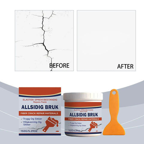 150g Quick Drying Wall Repair Paste Kit with Scraper for cracks dents fills DIY smooth finish before and after use