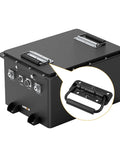 4 Pack Spring Loaded Chest Handles Heavy Duty Foldable Pull Handles With Rubber Grip Black Finish on storage chest