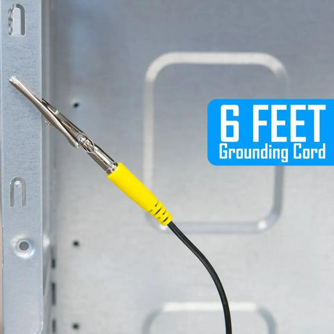 Adjustable ESD Wrist Strap With Grounding Cord For PC Building And Electronics Repair connected inside computer case