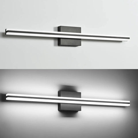 32 Inch Black LED Vanity Light Bar For Bathroom Mirror, 20W Dimmable Over Mirror Fixture, Matte Black Wall Sconce