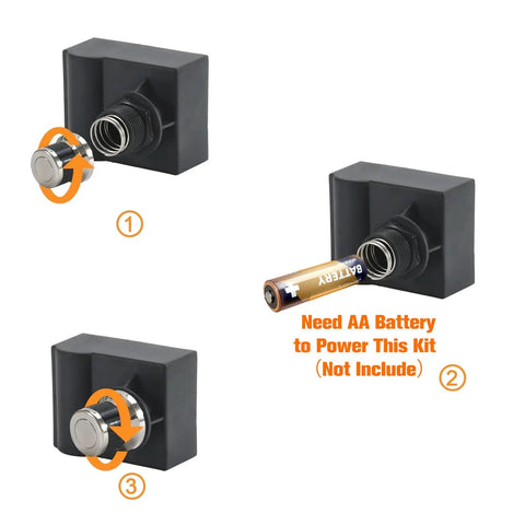 Four Outlet AA Battery Push Button Spark Generator Igniter for Grills with Chrome Cap, installation and battery needed text