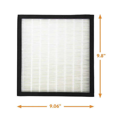 Replacement Pet Air Purifier Filter Set for Oreck Airvantage and WK01234QPC shown, dimensions 9.06 by 9.8 inches