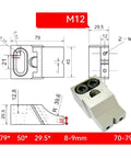 M12 mount detail for Two Pack Heavy Duty Unidirectional Machining Vice Rock Solid Alloy Steel CNC Milling Chuck specifications.