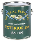 Exterior 450 Water Based Topcoat Satin Finish, 1 Gallon, UV Absorber Enhanced tin can front view