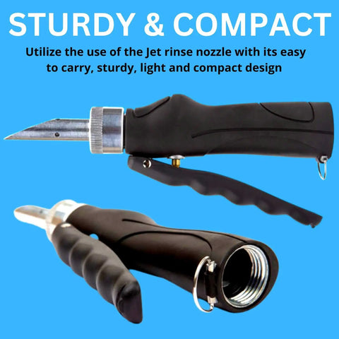 Black ergonomic spray nozzle for Triple Rinse Spray Nozzle for Chemical Containers, EPA Compliant, 99 Percent Residue Removal in under a Minute