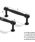 Two Pack Black Cabinet Pulls Center To Center 96mm Three And Three Quarter Inch Solid Heavy Duty Cabinet Hardware Drawer Pulls