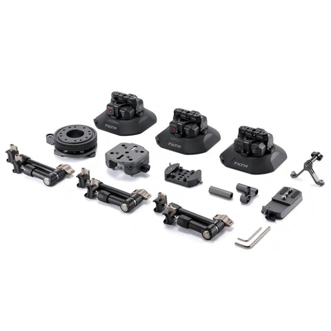 Hydra X Dan Ming High Speed Pan System Pro Kit with adjustable tilt, rotatable base, suction cups, and articulating arms for action cameras.