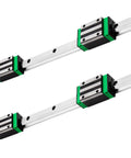 HGR20 Linear Guide Rail Kit With 2 Rails 1200mm And 4 HGH20CA Blocks Rock Solid Built To Last High Precision Anti Rust Rails For 3D Printers CNC Routers Lathes And DIY Automation Projects, shown with four blocks on two rails