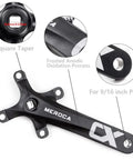 Single Speed Square Taper Mountain Bike Crankset, 170mm, 104BCD Narrow Wide Chainring Options 32T To 42T, Frosted Anodized Finish.