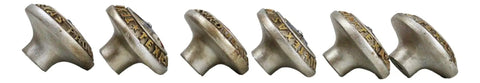 Pack Of Six Rustic Western Texas Flag Drawer Knobs Hand Painted Lone Star Cabinet Hardware For Down South Furniture Makeovers Featuring Mighty Fine Yeehaw Country Charm, showing six two-inch composite resin knobs.