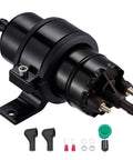 External Inline Fuel Pump 12V-13.5V High Flow 255 LPH, 115 PSI High Pressure with 52mm bracket clamp and accessories