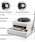 Hassle Free Manual Pvc Card Embossing Machine For Id And Member Cards showing detail of character size adjustment and punch handle.