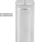 Magnetic Spark Plug Socket, 5/8 Inch, 1/2 Drive, Deep Marking For Quick ID, Knurl Grip Optimized for automotive repairs.