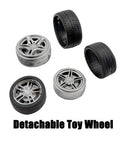 12 Pcs RC Car Tire Wheel Kit With Rubber Wheels And Premium Round Rod Shafts For RC Cars Trucks Robots Boats And Helicopters DIY Model Building Style Two with detachable design
