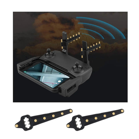 Crank Up Your Drone Range With This High Gain 5.8GHz Yagi Antenna Signal Booster For Drones Extends Remote Control Reach And Boosts RF Performance Compatible With Mavic Mini 2 Air Spark DJI Drones Black shown with remote and antenna parts