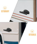 CLISPEED RV Door Catch Holder Set showing sturdy nylon clips mounted on motorhome doors for noise reduction.