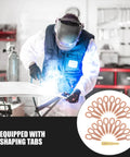 Technician using Beast Dent Puller And Welder Kit For Auto Body And Sheet Metal Repair With Shaping Tabs Durable Steel Construction Easy To Use Weld Tool For Car Dents And Panel Repair in a garage