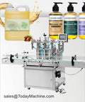 Fully Automatic Liquid Filling Capping And Labeling Machine For Honey Juice Oil Bottles with oil containers and massage oils.