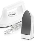 Compact Mini Iron For Clothes with variable heat dials and corded design, ideal for portable travel and quick wrinkle removal.