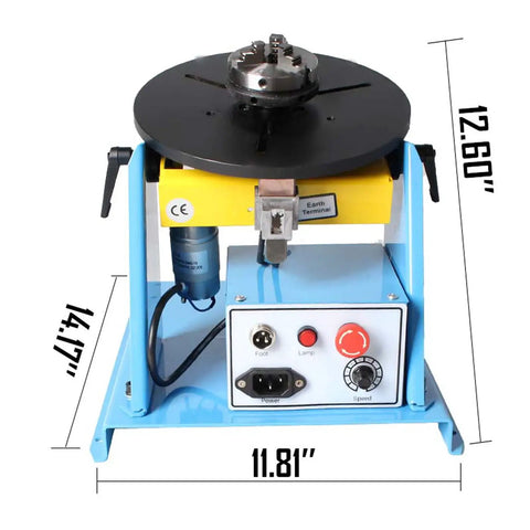 Portable 10Kg Welding Positioner Turntable With 180mm Working Table 0 To 90 Degree Tilt 2 To 20 RPM Rotational Speed 110V