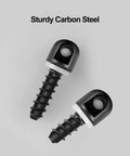 Two Point Crossbow Sling Attachments Mounts With Three Swivels All Metal No Plastic Easy Install Traditional Sling Setup Black Finish Includes Wood Bolt Screws And Studs For Durable Quick Fit, showing two black carbon steel screws.