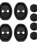 8 Piece Car Door Strike Protector Kit With Silicone Door Latch Cover And Full Adhesive Backing, Universal Fit, top view