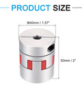 Aluminum Shaft Coupling Flexible Spider Coupler 12mm To 20mm Fit For 3D Printers CNC Routers Milling Machines Diy Projects 50mm Long 40mm Diameter Joint Connector, 40mm x 50mm