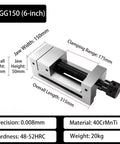 Heavy Duty Precision Milling Machine Vise With Badass Jaw Grip For Cnc Machining And Precision Grinding, 6-inch size, made of 40CrMnTi.