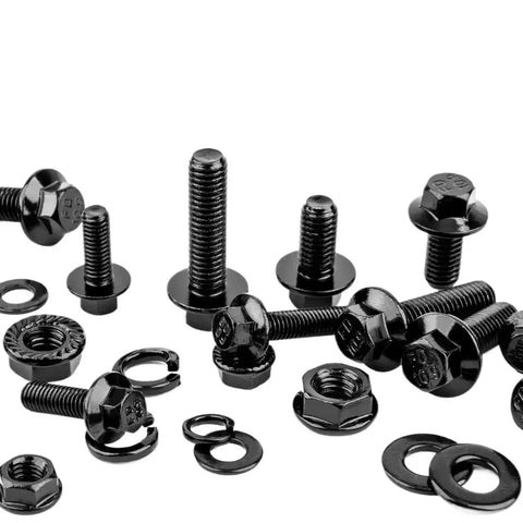 252Pcs Flange Hex Bolt Nut Washer Kit For Metric M6 M8 In Alloy Steel Black Zinc Plated No Fuss Install Durable Fasteners Set