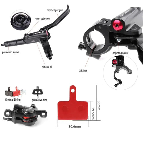 Hella Smooth Hydraulic Disc Brake Kit For Ebikes And Mountain Bikes With Top Shelf Aluminum Build Badass Piston Power Off System Fits 160 Mm Rotors Black Finish components and features
