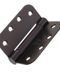 Close-up of Heavy Duty 4 Inch Self Closing Spring Door Hinges Two Pack With Adjustable Closing Power And Oil Rubbed Bronze Finish.
